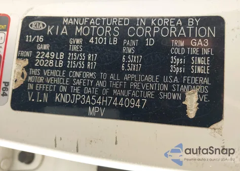 2017 Kia Soul + from USA, damaged, VIN KNDJP3A54H7440947